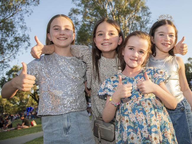 Baylee Joyce, Madeline Kampff, Ruby Joyce and Charlotte Kampff Mildura NYE 2024. Picture: Noel Fisher