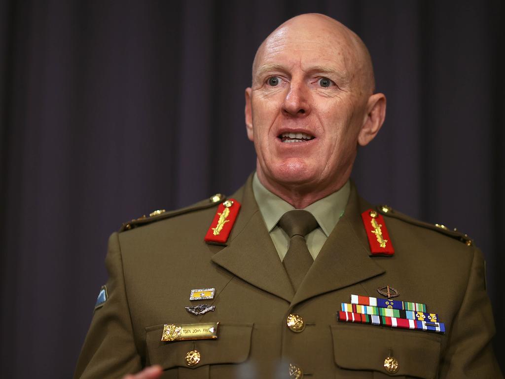 Covid-19 task-force Commander, Lieutenant General John Frewen has spoken about the booster program and the rollout for kids aged 5 to 11. Picture: NCA NewsWire / Gary Ramage