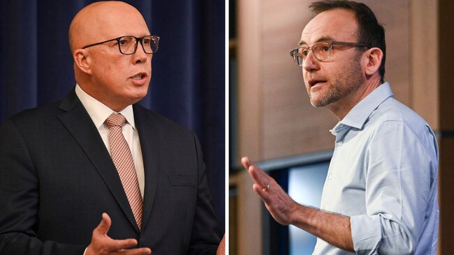 Opposition Leader Peter Dutton, left, and Greens leader Adam Bandt.