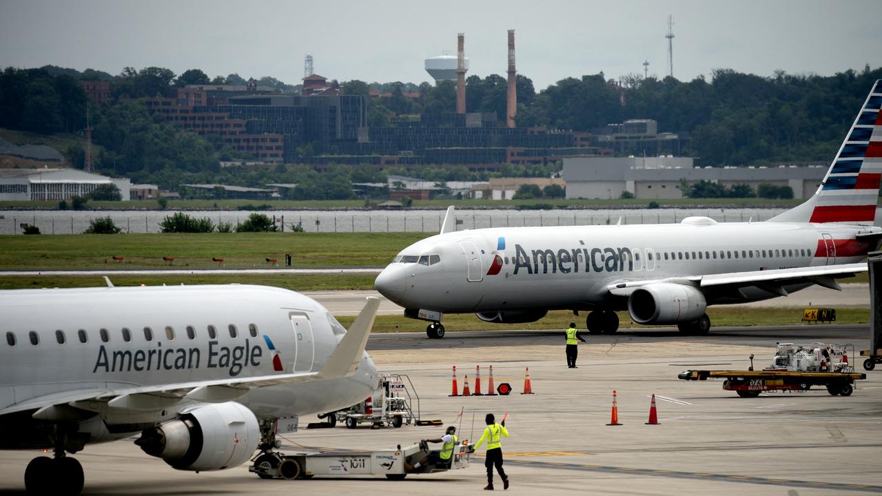 An American Airlines plane had to land after a passenger urinated in the aisle. Picture: Stefani Reynolds / AFP