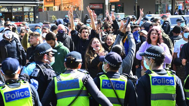 Melbourne has witnessed anti-lockdown protests in its CBD but so far voter anger at Andrews hasn’t surfaced. Picture: AFP