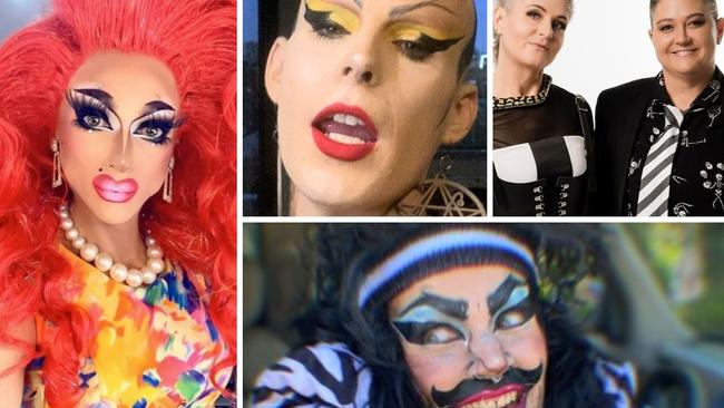 Miss Lady Saint Diva, Sellma Soul and Wild King Quinn will be performing at the Sunshine Coast's Queer Ball. Photos: social media, contributed