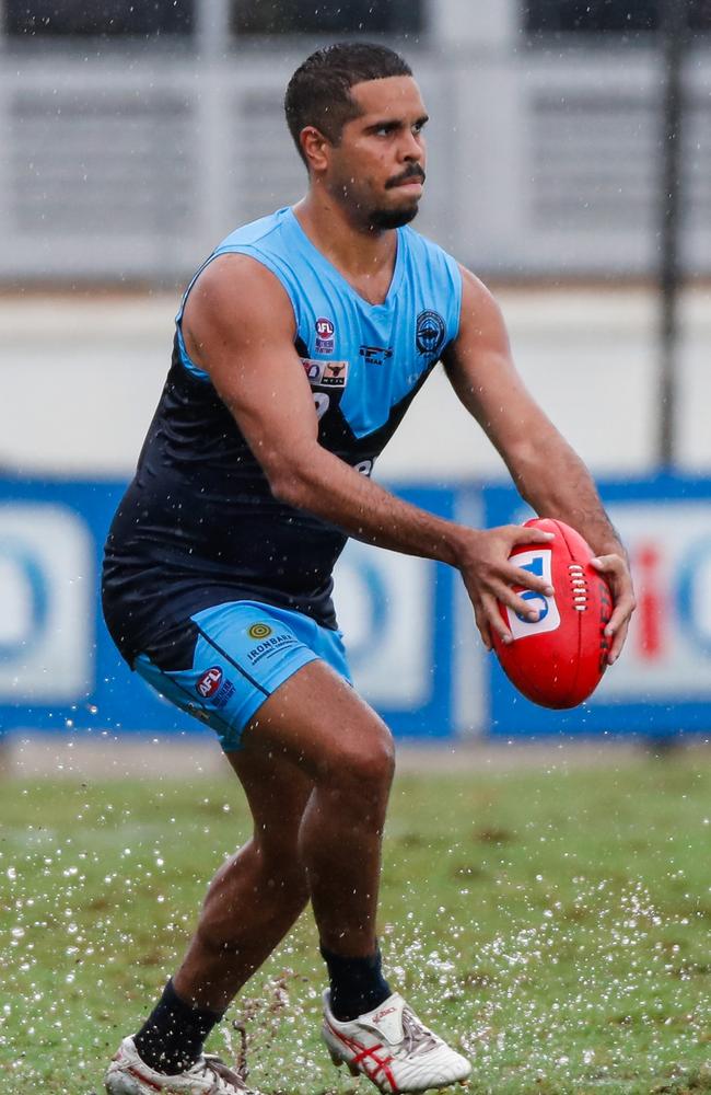 Bradley Stokes can play down back or in attack. Picture: Celina Whan / AFLNT Media