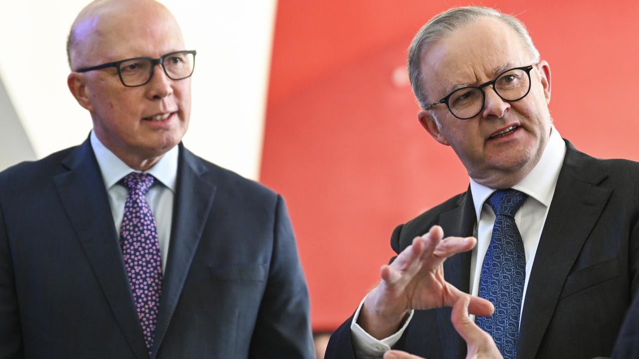 Whether Peter Dutton (left) or Anthony Albanese leads a minority government depends on the performance of minor parties and Teal Independents.