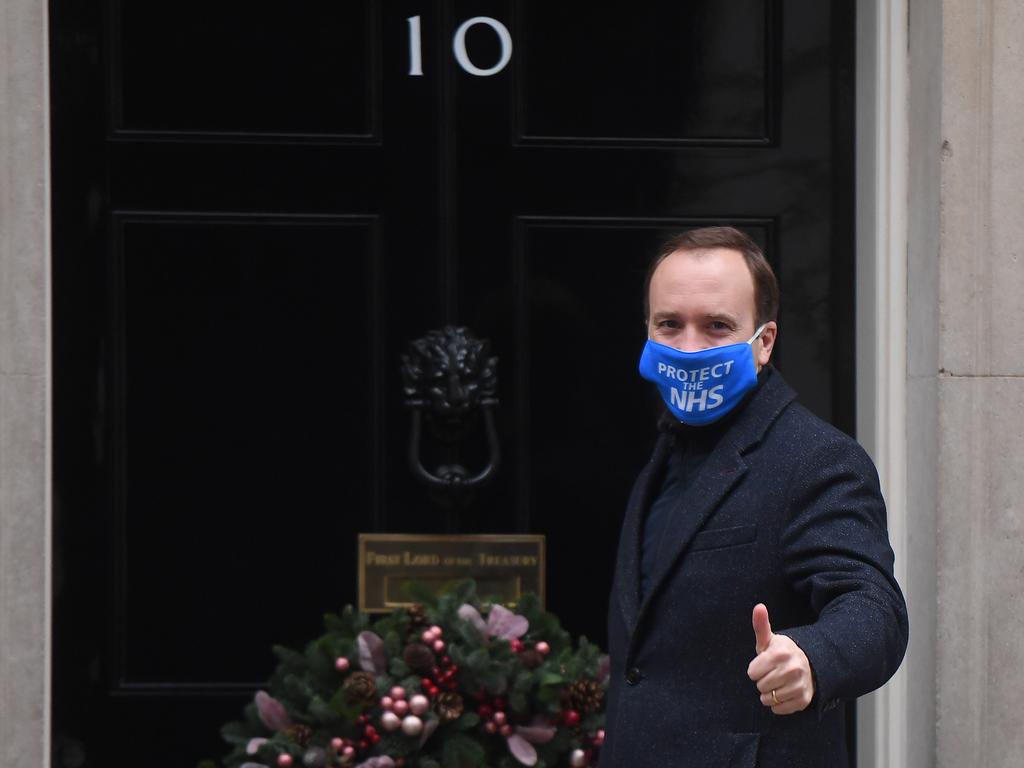 Secretary of State for Health and Social Care, Matt Hancock volunteered to have the jab live on TV to dispel doubts about the vaccine. Picture: Getty Images