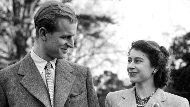 Princess Elizabeth and the Duke of Edinburgh on their honeymoon in 1947 at Romsey, Romsey, New Hampshire. Picture: AP