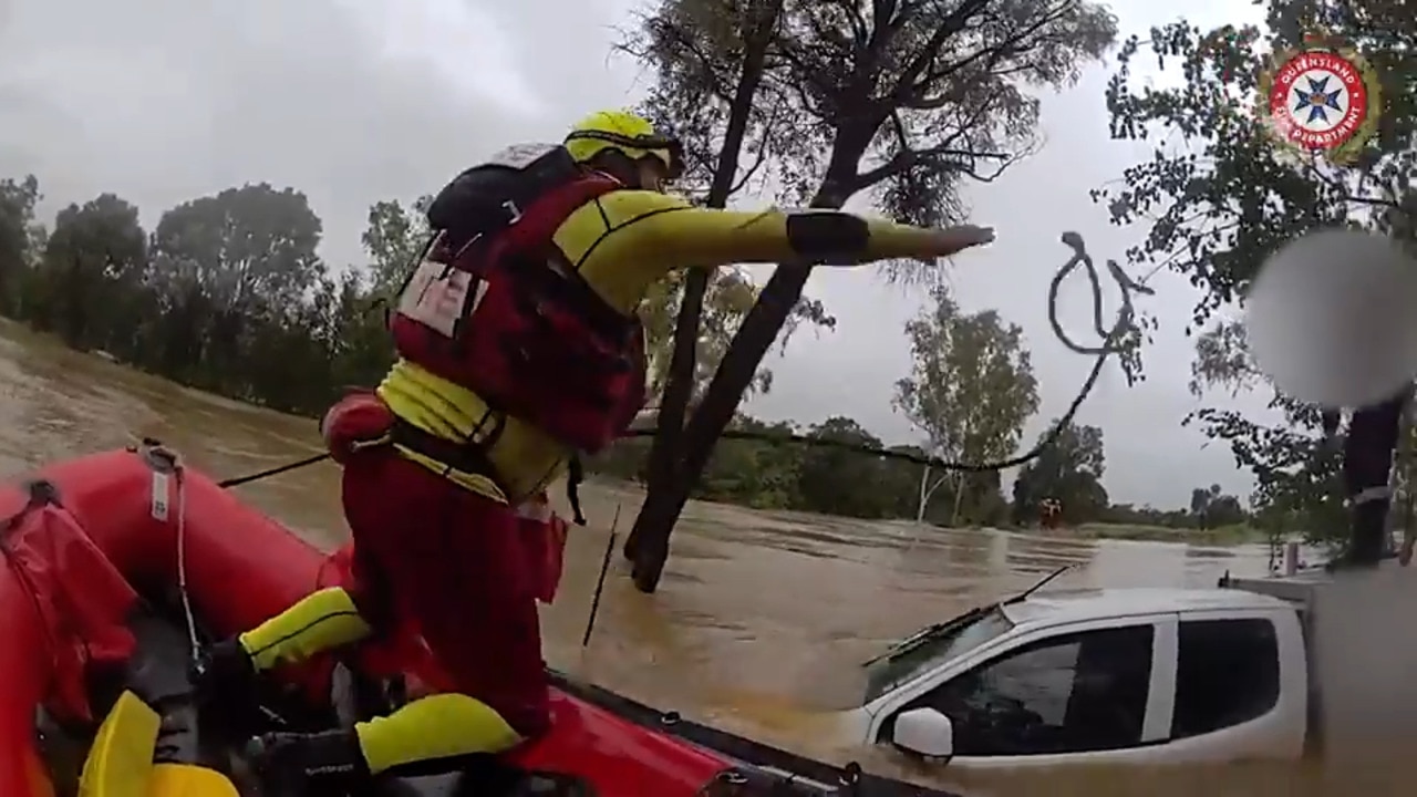 Man rescued from roof of ute in North Qld floods