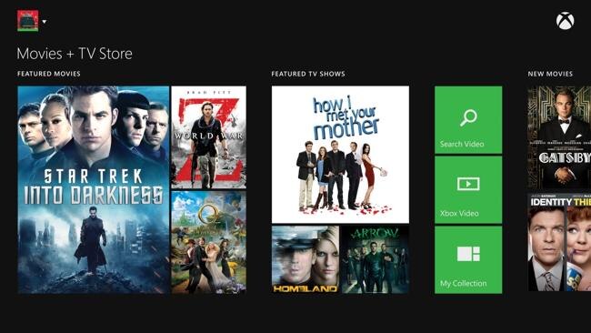 Movies and streaming TV will be available on the nicely presented Xbox dashboard. However, we won't get all the same content as our American and European friends. Source: supplied