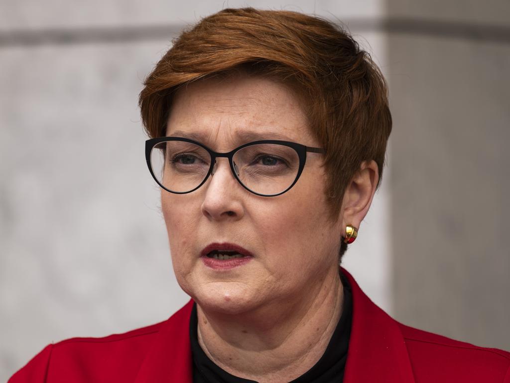 On May 13, Foreign Minister Marise Payne officially closed the Australian embassy in Kabul. The government has refused to publicly release the number of Australians and Australian visa holders still trapped in Afghanistan. Picture: NCA NewsWire / Martin Ollman.