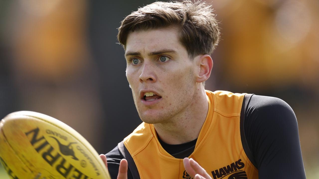 Hawthorn reigning best and fairest Will Day will miss at least one more week as he remains yet to return to contact training. Picture: Michael Klein