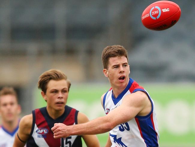 Jack Higgins snaps a goal for Oakleigh Chargers earlier this year. Picture: Getty Images