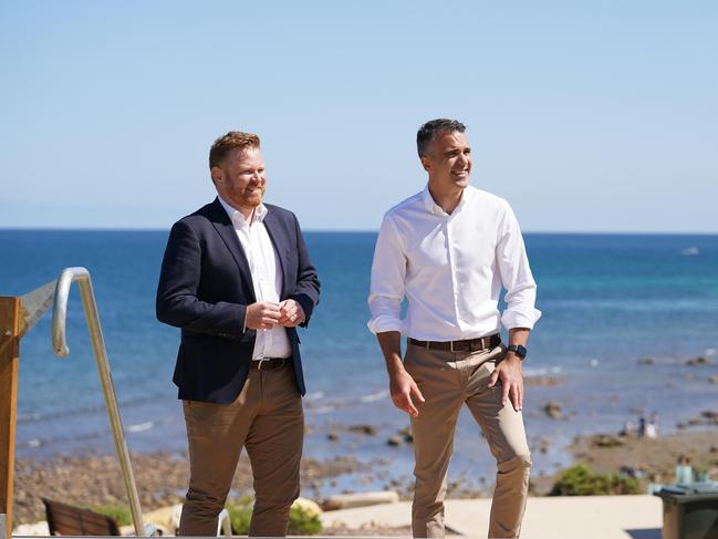 Labor's new candidate for the seat of Black, Alex Dighton with opposition leader Peter Malinauskas. Picture: Supplied