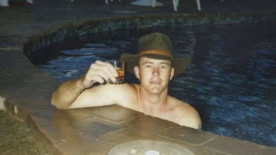 Abbott in a Gold Coast hotel swimming pool. Photo: File