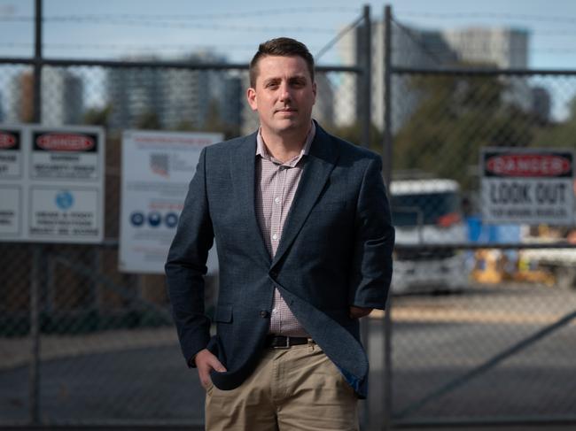 7th July 2024 - Liberal front bench MP Matt Cowdrey speaking about the cost blowout to remove SAPOL from Thebarton Police Barracks. Photo: Naomi Jellicoe