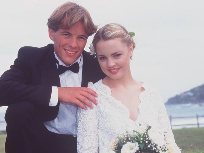 Angel Brooks (Melissa George) and Shane Parrish (Dieter Brummer) at their wedding on Home And Away.