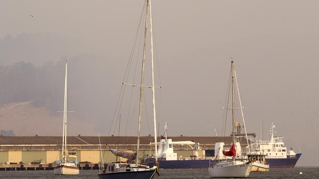 Smoke over Port Huon. PICTURE CHRIS KIDD