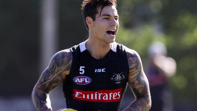 Jamie Elliott is a chance to finally return for Collingwood from an ankle injury. Picture: Michael klein