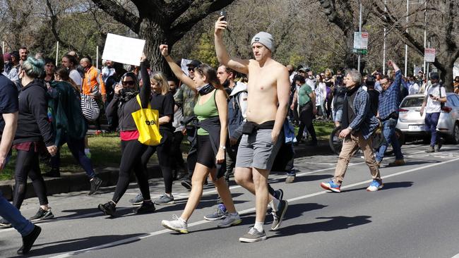 Anti-lockdown protesters clashedwith police in Melbourne on Saturday over tough stage four restrictions. Picture: Matrix