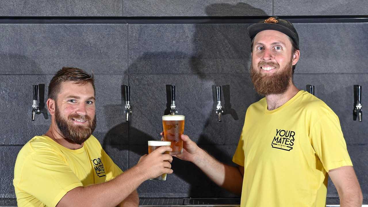 Matt Hepburn and Christen McGarry have launched their own brand of beer at Your Mates Brewery. Picture: Patrick Woods