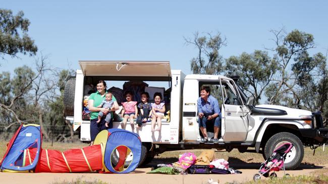 Emma Fenton and Vicky Olds in the outback town of Menindee.