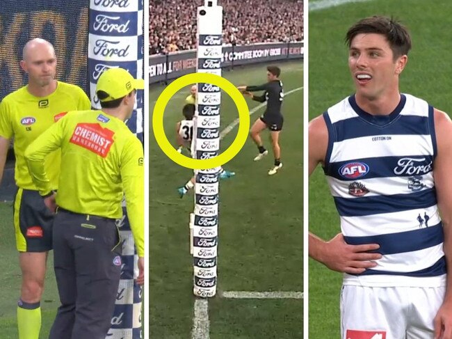 Ollie Henry was lucky to get that goal. Photo: Fox Footy.