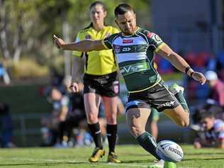 KICKING ON: Ipswich Jets back Marmin Barba and his teammates are looking to compile a convincing win on Saturday night after some recent near misses. Picture: Cordell Richardson