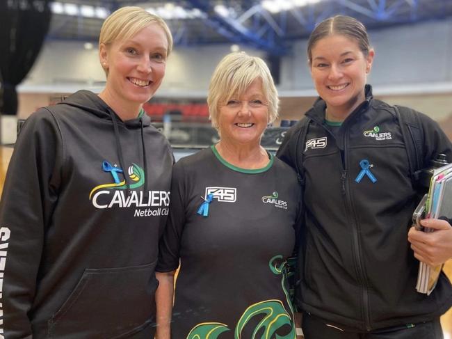 Cavaliers coach Katie O'Neill with outgoing co-coach Lou Carter and former mentoring coach Dannie Carstens. Picture: Supplied