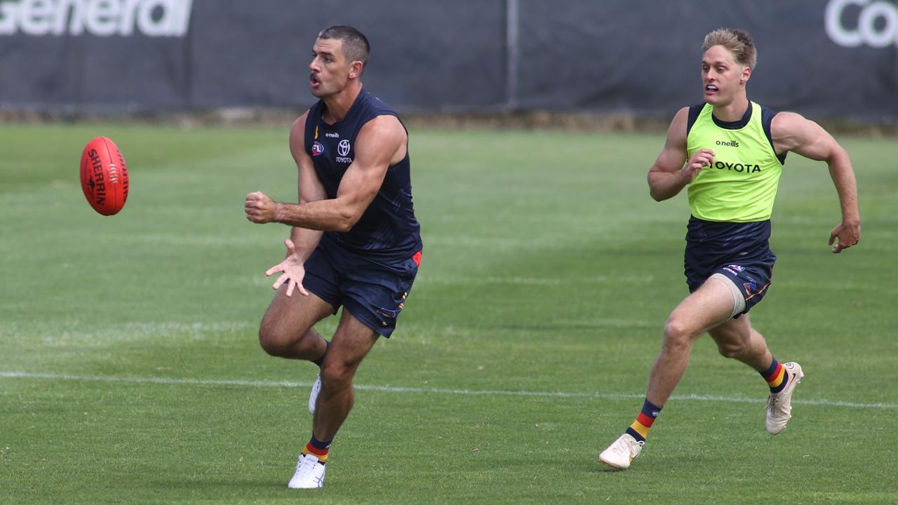 Taylor Walker will play in just one of the Crows two upcoming trial matches. Picture: Kelly Barnes