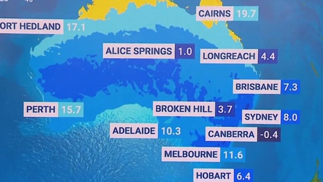 Friday has brought widespread chilly mornings to much of the nation. Picture: Sky Weather