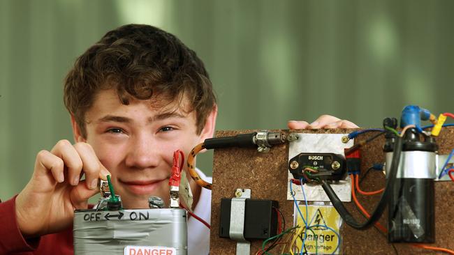 Lilydale High School student Gavin has won an award in the Victorian Science Talent Search in 2013 for his plasma cutter. Picture: Janine Eastgate