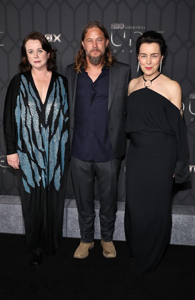 Emily Watson, Travis Fimmel and Olivia Williams attend the world premiere of Dune: Prophecy at the Lincoln Centre in NYC on October 30. Picture: Jamie McCarthy/Getty Images