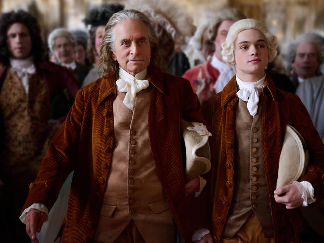 Michael Douglas and Noah Jupe in a scene from the AppleTV+ historical drama Franklin.