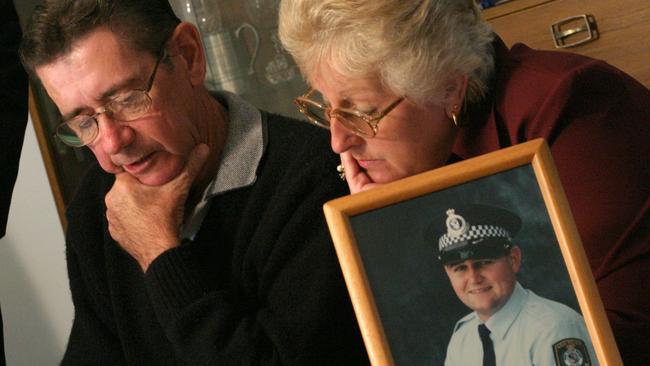 Parents of shot police officer Glenn McEnally, Bob and Judy McEnally.