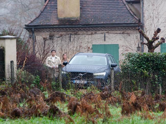 Brittany Higgins and David Sharaz pictured outside their new home in the village of Lunas, France. Picture: Matthieu Rondel