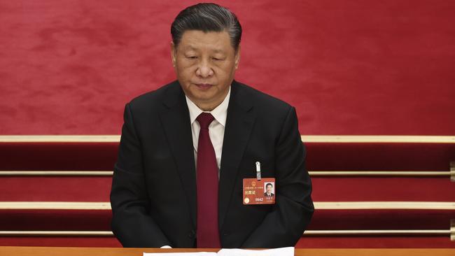 Chinese President Xi Jinping at the opening of the first session of the 14th National People's Congress in Beijing. Picture: Getty Images