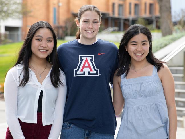 MLC students Elizabeth Phan,  Charlie Millard and Sienna Wang