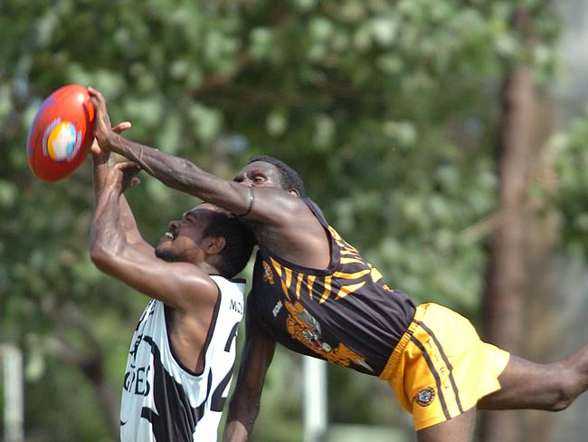 Tiwi Islands grand finals are traditionally electrifying encounters. Picture: Brad Fleet.