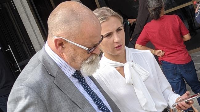 Defence lawyer Michael Bosscher and Seventeen Mile Rocks woman Cassandra Lauren Bosscher, 28. Picture: Alex Treacy