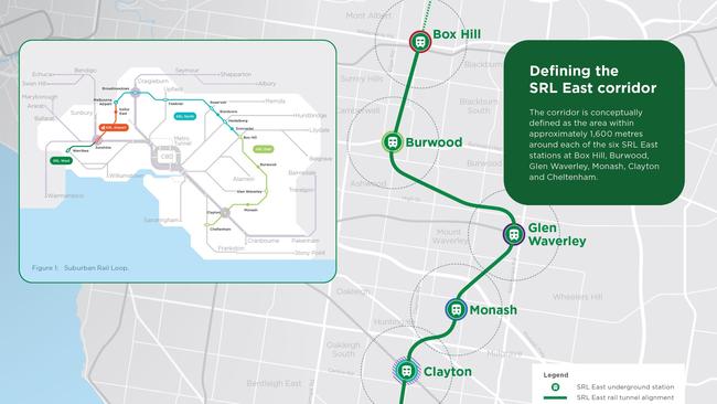 The proposed SLR east corridor. Picture: Supplied