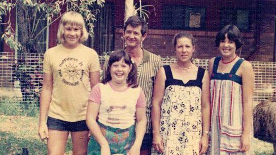 A young Steve Irwin with father Bob and mum Lyn, as well as sisters Mandy and Joy in the 1970s, at what was then called the Beerwah Reptile Park and is now Australia Zoo.