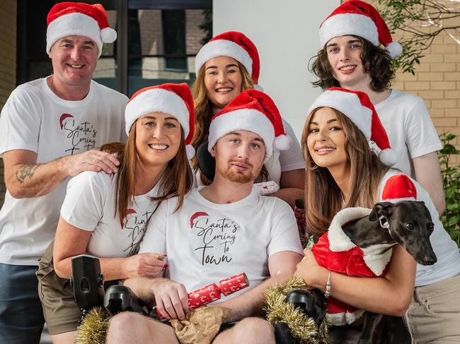 Perth soccer player Danny Hodgson was able to leave hospital to spend Christmas with his family last year. Picture: Supplied via NCA NewsWire