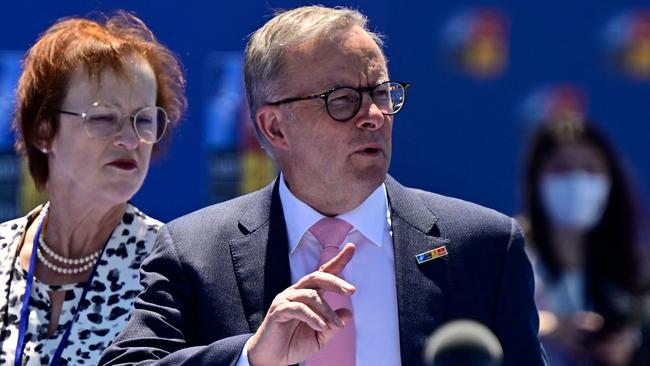 Anthony Albanese says ‘we need to reassert our democratic values and that is something that has occurred at this NATO summit.’ Picture: AFP