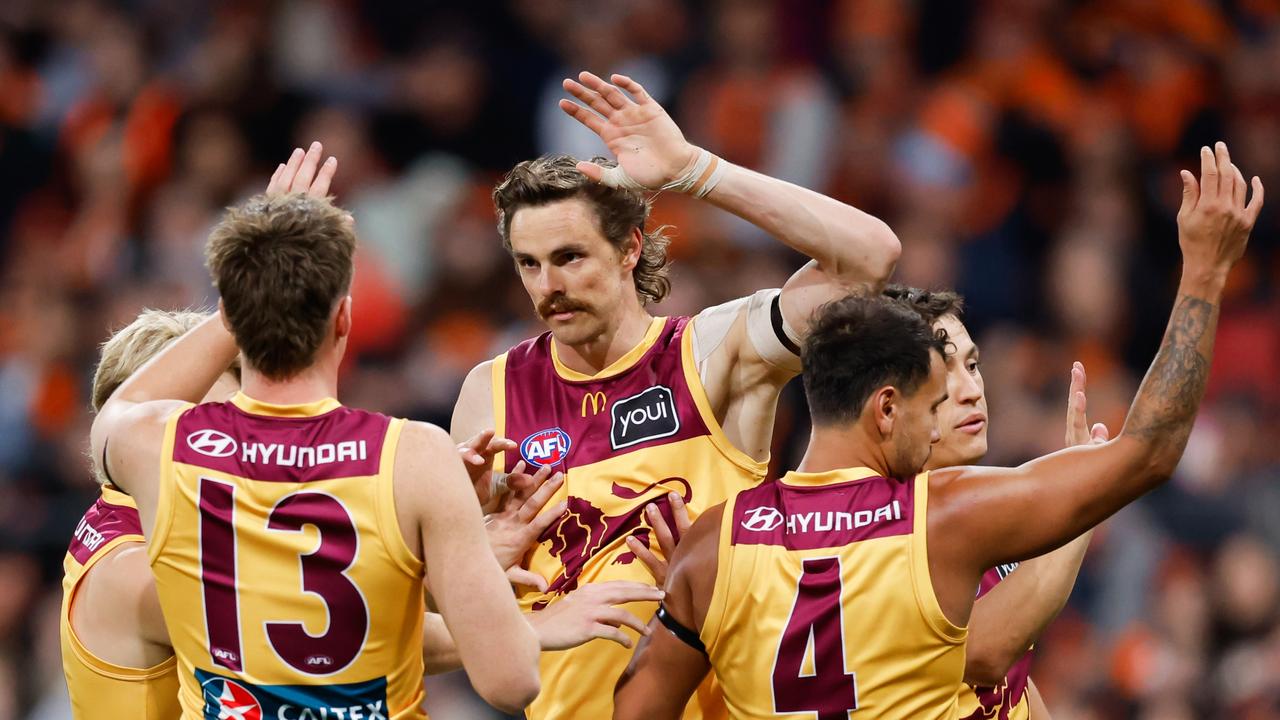 Joe Daniher stepped up when it mattered most for the Lions. (Photo by Dylan Burns/AFL Photos via Getty Images)