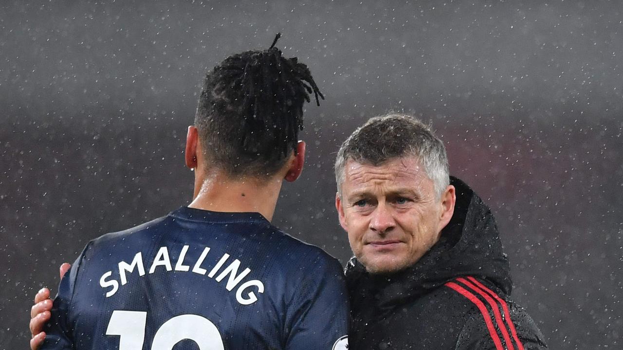 A fan has been arrested for common assault on Manchester United defender Chris Smalling