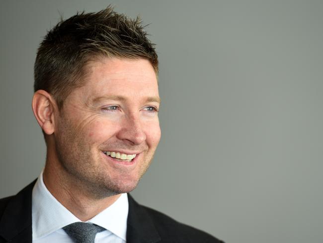 A file image shows former Australian cricket captain Michael Clarke speaking at a press conference in Sydney, Monday, November 23, 2015. Michael Clarke has been appointed an officer of the Order of Australia (AO) for his distinguished service to cricket as a player at the national and international level, through leadership roles, and to the community. (AAP Image/Paul Miller) NO ARCHIVING