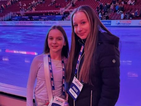 Everly, 11, and Alydia, 14, shared a final Instagram post last week. Picture: Instagram@ice_skating_sisters