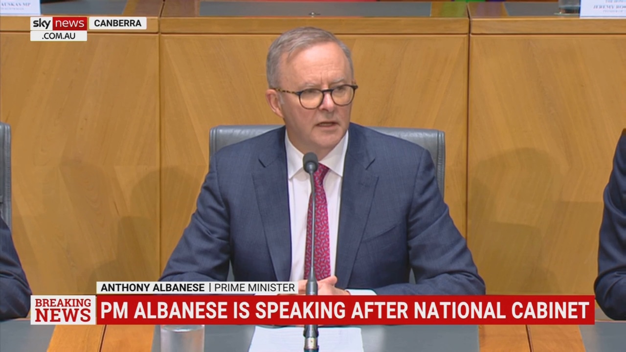 Prime Minister Anthony Albanese speaks following national cabinet meeting