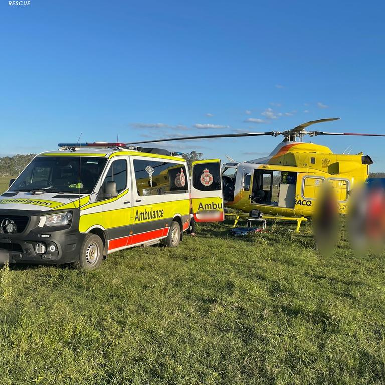 The RACQ LifeFlight Rescue airlifted a motorcyclist after a reported 'high speed crash' in the Gladstone region.