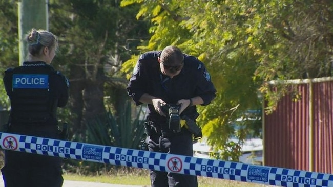 Police at the scene of a fatal hit and run in Daisy Hill. Picture: Supplied/Nine