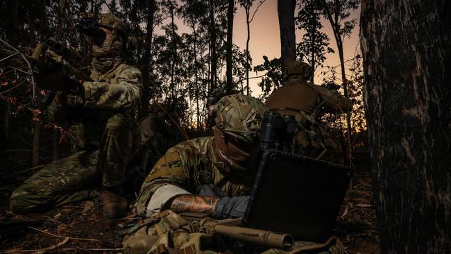 British commandos training in the Territory scrub. Picture: Royal Marines.